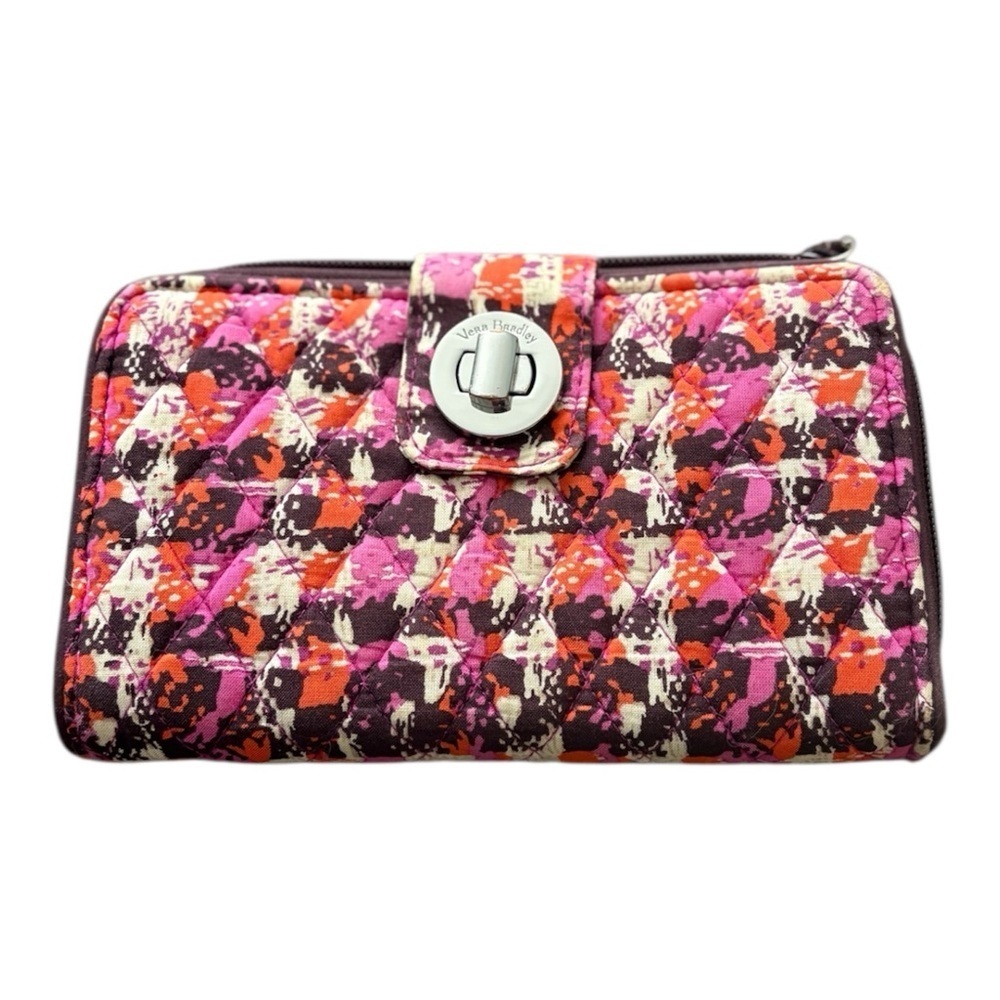 Vera Bradley RFID Turnlock wallet in Houndstooth Tweed pattern